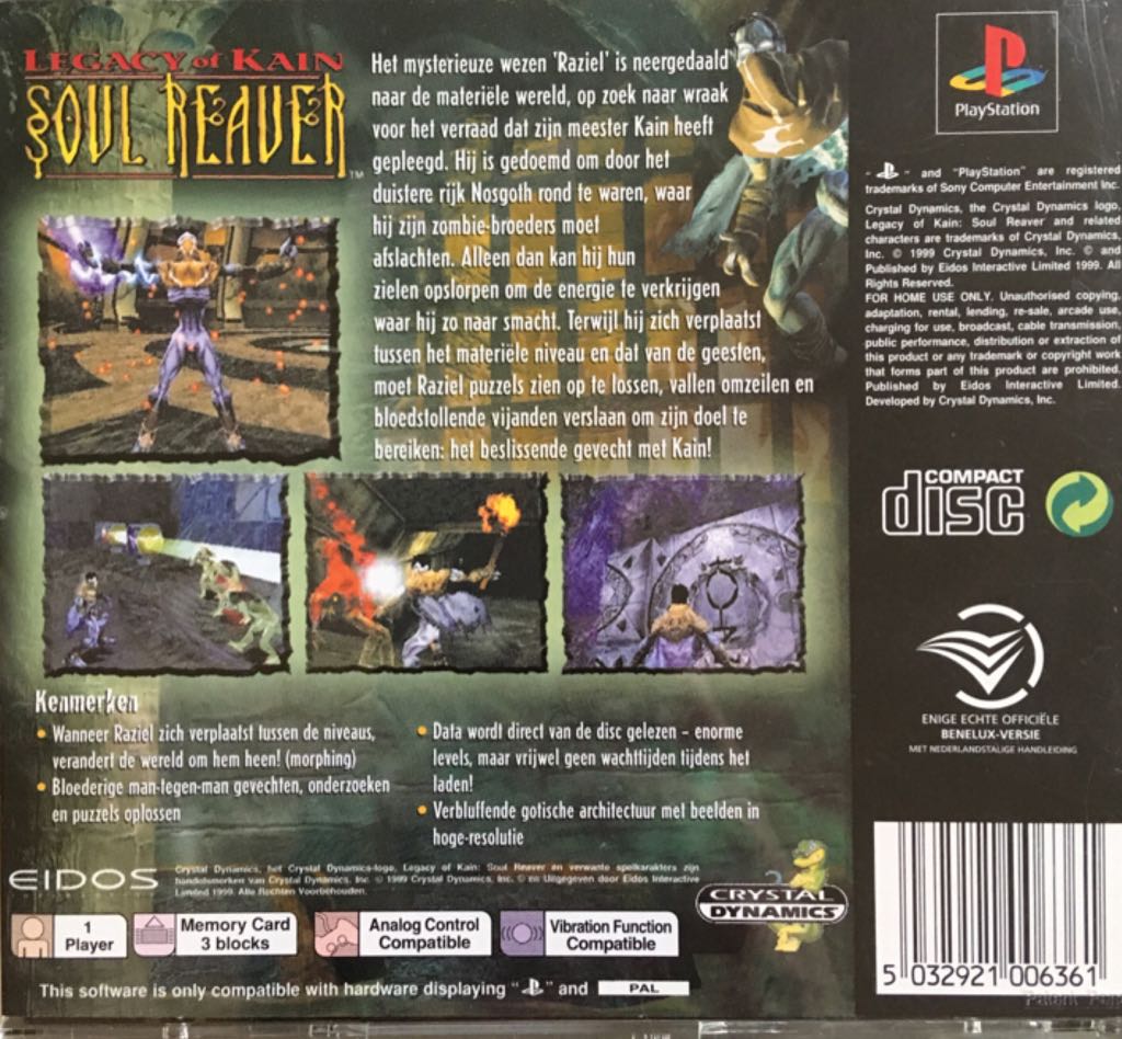 Legacy Of Kain : Soul Reaver - Sony PlayStation (Eidos Interactive - 1) video game collectible [Barcode 5032921006361] - Main Image 2
