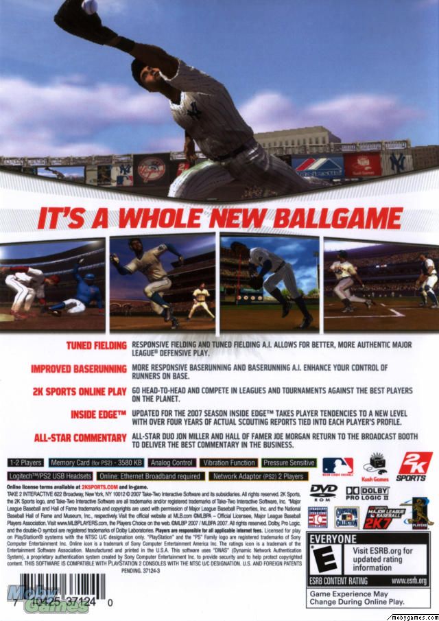 Major League Baseball 2K7 - Sony PlayStation 3 (PS3) (2K - 1) video game collectible [Barcode 710425371486] - Main Image 2
