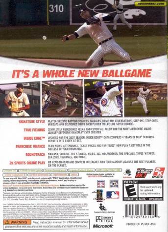 Major League Baseball 2K7 - Microsoft Xbox 360 (2K Sports - 2) video game collectible [Barcode 710425391255] - Main Image 2