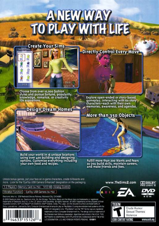 The Sims 2 - Sony PlayStation 2 (PS2) (Electronic Arts - 1) video game collectible [Barcode 5030930046163] - Main Image 2