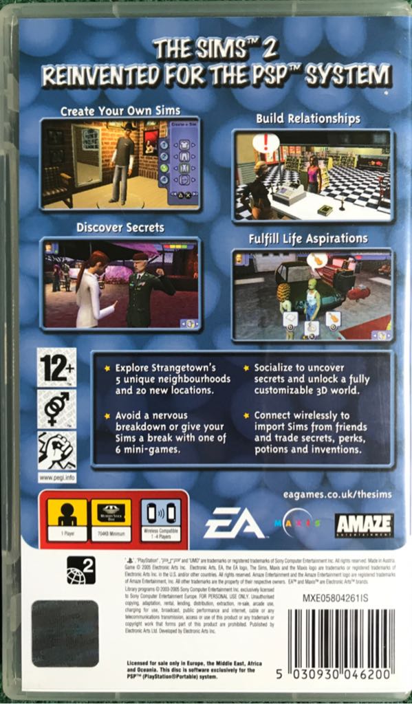 The Sims 2 - Sony PlayStation Portable (PSP) (Electronic Arts - 4) video game collectible [Barcode 5030930046200] - Main Image 2