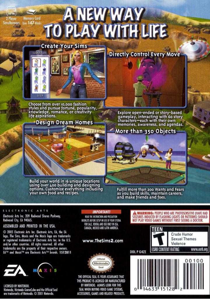 The Sims 2 - Nintendo GameCube (1-2) video game collectible [Barcode 5030941046183] - Main Image 2