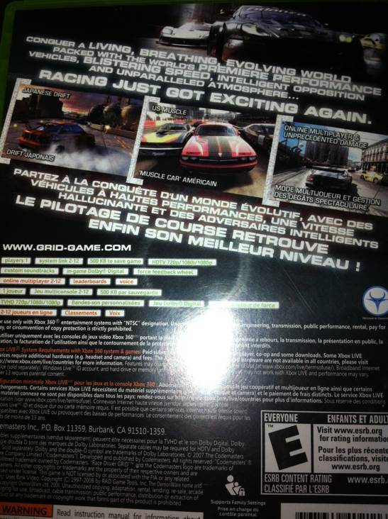 Grid - Microsoft Xbox 360 video game collectible - Main Image 2