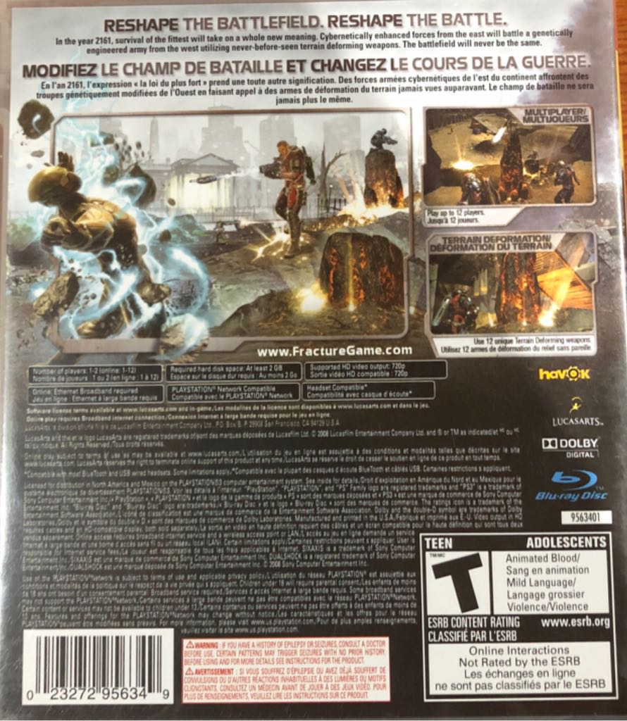 Fracture - Sony PlayStation 3 (PS3) (1) video game collectible [Barcode 023272956349] - Main Image 2