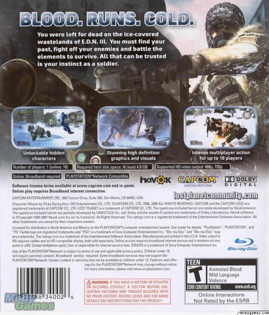 Lost Planet: Extreme Condition - Sony PlayStation 3 (PS3) (Capcom - 1) video game collectible [Barcode 814349013023] - Main Image 2