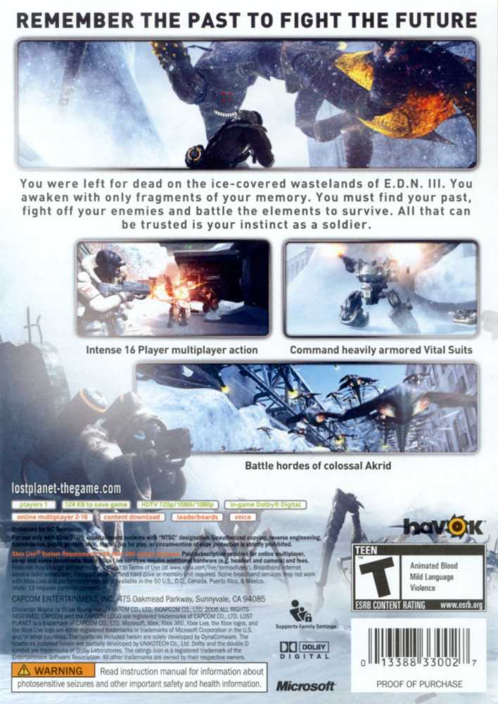 Lost Planet: Extreme Condition - Microsoft Xbox 360 (Capcom - 1) video game collectible - Main Image 2
