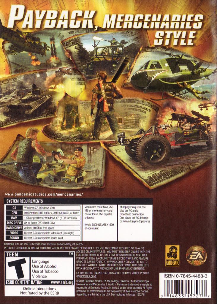 Mercenaries 2: World In Flames - PC (Electronic Arts/EA Games - 2) video game collectible [Barcode 014633157277] - Main Image 2