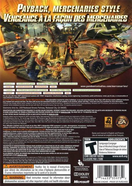 Mercenaries 2: World In Flames - Sony PlayStation 3 (PS3) (Electronic Arts - 1) video game collectible [Barcode 014633157284] - Main Image 2