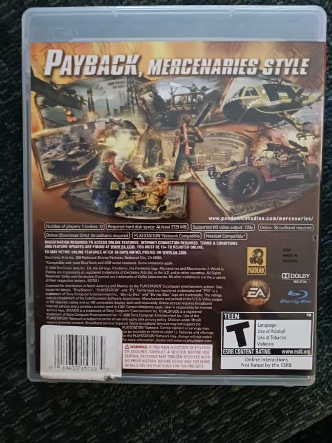 Mercenaries 2: World In Flames - Sony PlayStation 3 (PS3) ((EA) Electronic Arts - 1) video game collectible - Main Image 2