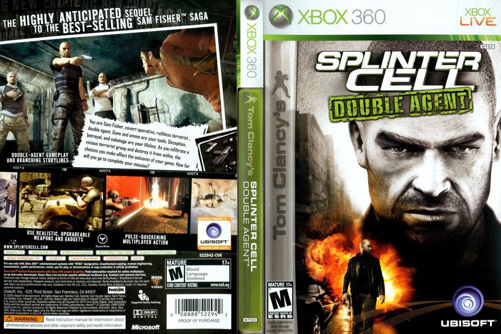 Tom Clancys Splinter Cell Double Agent - Microsoft Xbox 360 video game collectible - Main Image 2