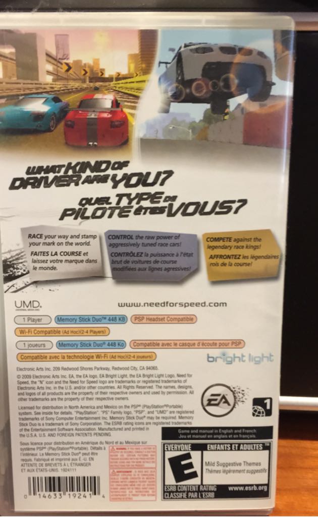 Need for Speed: Shift - Sony PlayStation Portable (PSP) (Electronic Arts - 1) video game collectible [Barcode 014633192414] - Main Image 2