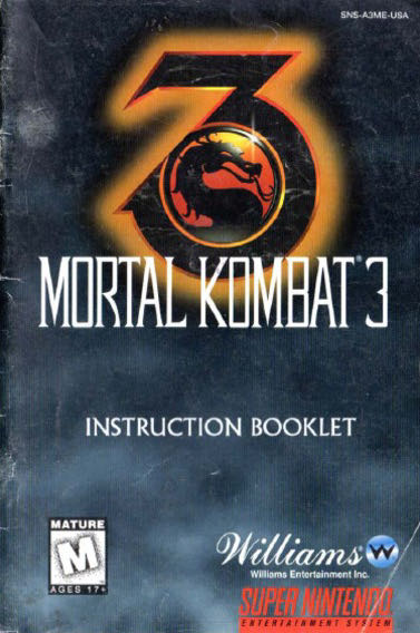 Mortal Kombat 3 - Nintendo Super Nintendo Entertainment System (SNES) (Williams Entertainment - 2) video game collectible - Main Image 3