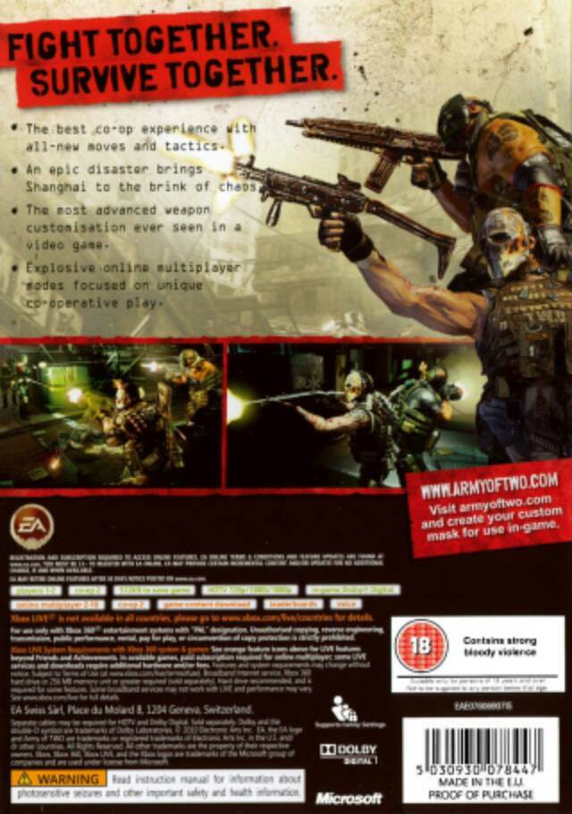 Army of Two: The 40th Day - Microsoft Xbox 360 (Boite Et Notice - 2) video game collectible [Barcode 5030936078441] - Main Image 2