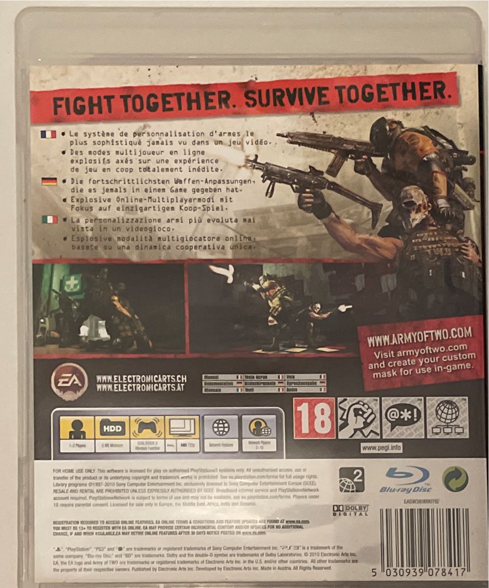 Army of Two: The 40th Day - Sony PlayStation 3 (PS3) (Electronic Arts/EA Games - 2) video game collectible [Barcode 5030939078417] - Main Image 2