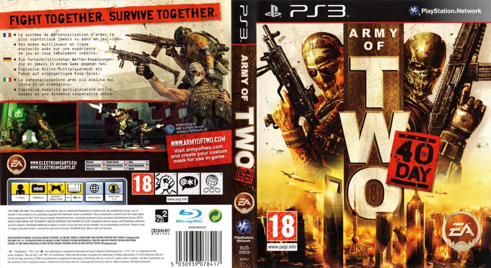 Army of Two: The 40th Day - Sony PlayStation 3 (PS3) (Electronic Arts - 4) video game collectible [Barcode 6030236078416] - Main Image 2