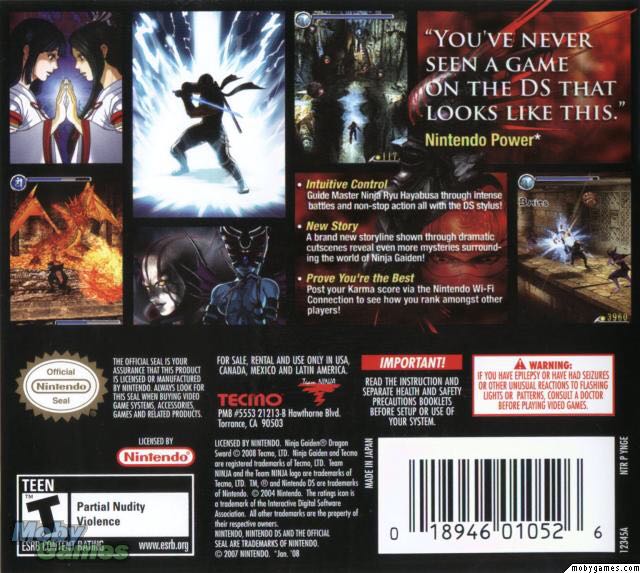 Ninja Gaiden: Dragon Sword - Nintendo DS (Ubisoft Entertainment - 1) video game collectible [Barcode 3307211309142] - Main Image 2