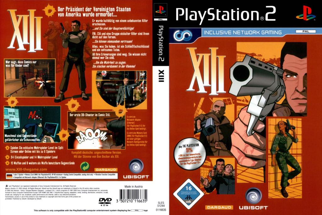 XIII - Sony PlayStation 2 (PS2) (Ubisoft - 1-2) video game collectible [Barcode 3307210123909] - Main Image 2