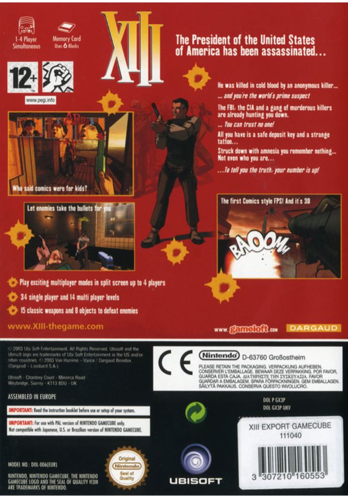 XIII - Nintendo GameCube (Ubisoft - 1-4) video game collectible [Barcode 3307210152244] - Main Image 2