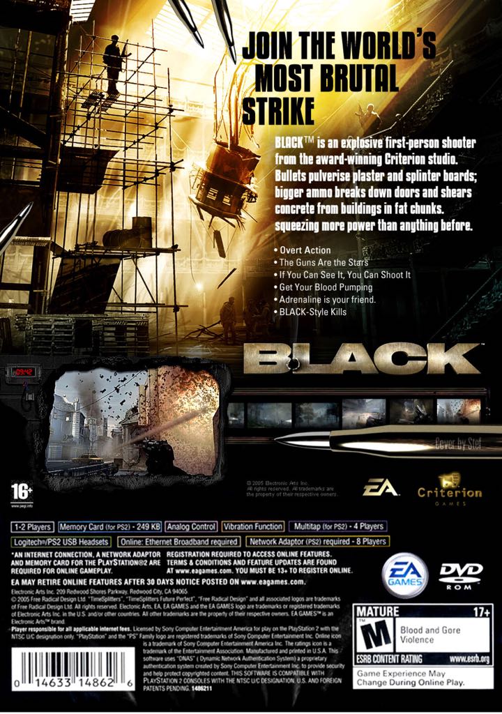 Black - Sony PlayStation 2 (PS2) (Electronic Arts - 1) video game collectible [Barcode 5030934047883] - Main Image 2