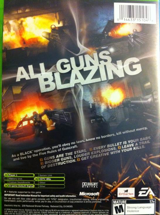 Black - Microsoft Xbox (Electronic Arts - 1) video game collectible - Main Image 2