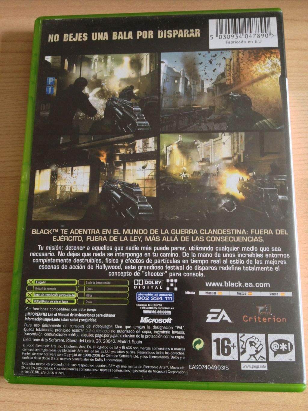 Black - Microsoft Xbox ((EA) Electronic Arts - 1) video game collectible - Main Image 2