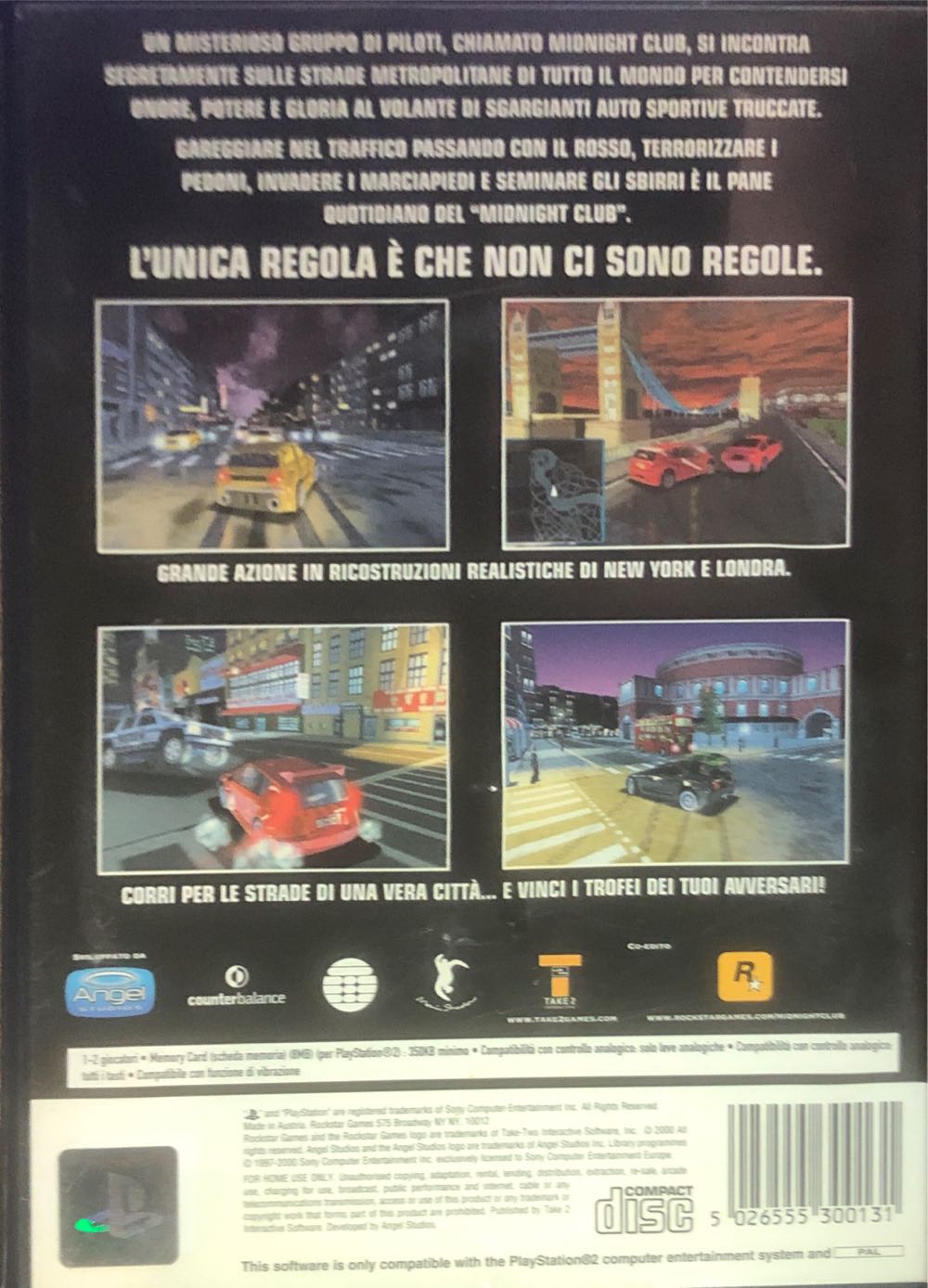 Midnight Club: Street Racing - Sony PlayStation 2 (PS2) (Rocket Games - 1-2) video game collectible [Barcode 5026555300131] - Main Image 2