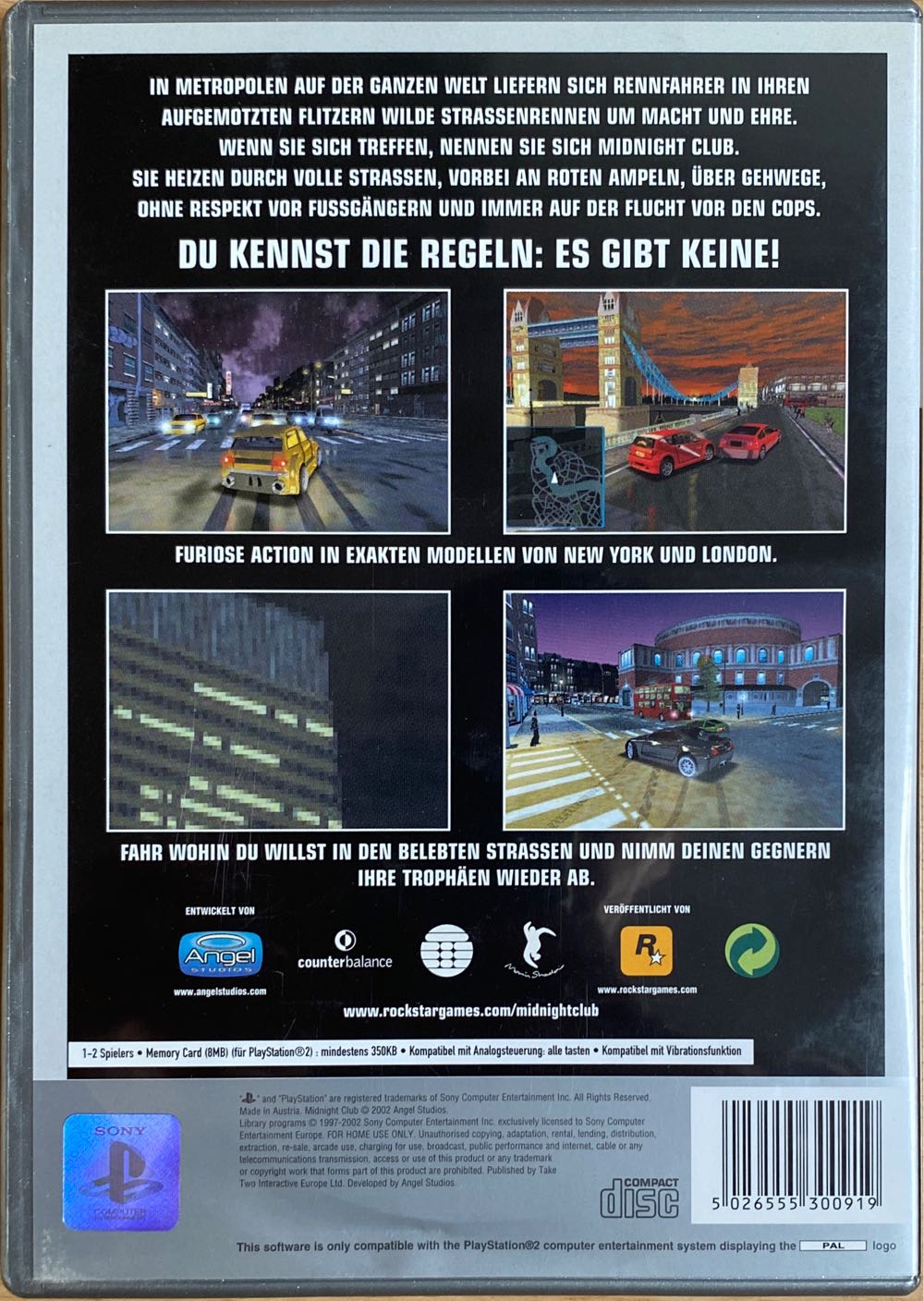 Midnight Club: Street Racing - Sony PlayStation 2 (PS2) (2) video game collectible [Barcode 5026555300919] - Main Image 2