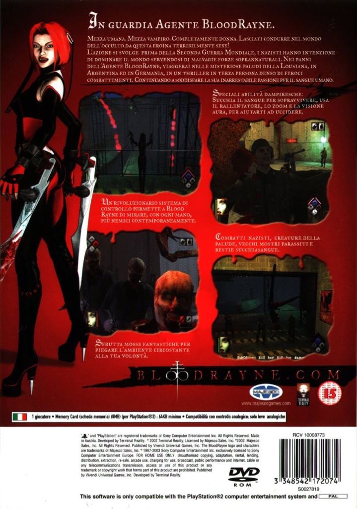 BloodRayne - Sony PlayStation 2 (PS2) (Majesco - 1) video game collectible [Barcode 1358742148511] - Main Image 2