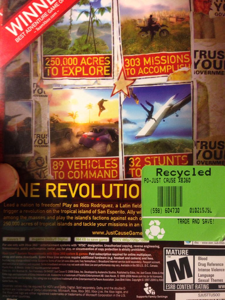 Just Cause - Microsoft Xbox 360 video game collectible [Barcode 122621800583] - Main Image 2