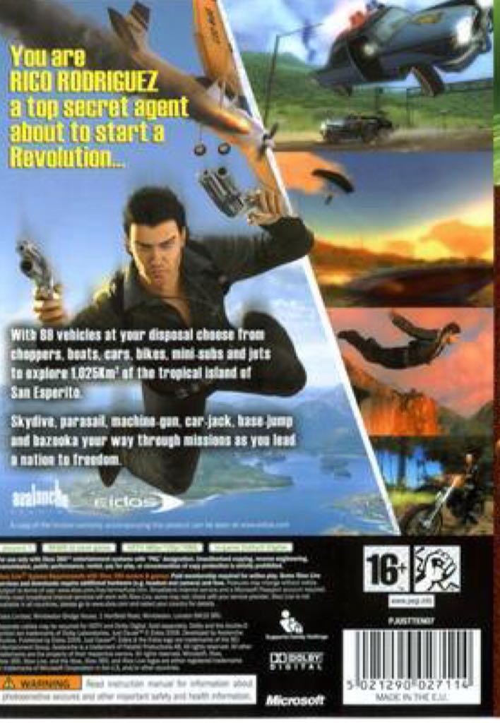 X360 / Just Cause - Microsoft Xbox 360 (Eidos Interactive - 1) video game collectible [Barcode 5021290027121] - Main Image 2