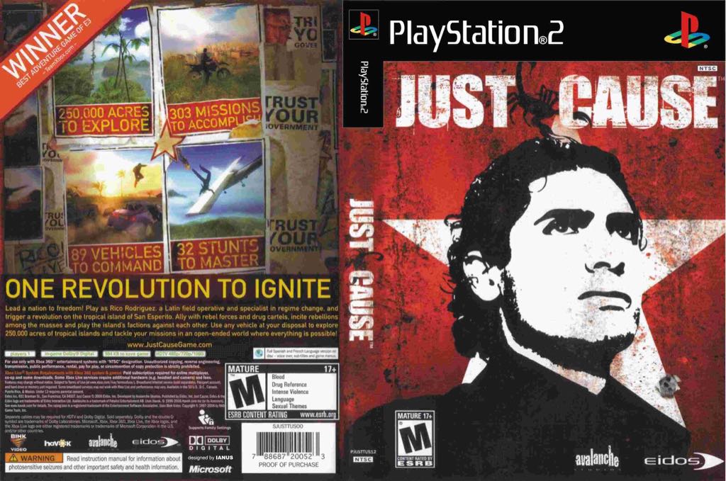 Just Cause - Sony PlayStation 2 (PS2) (Eidos Interactive - 1) video game collectible [Barcode 788687500463] - Main Image 2