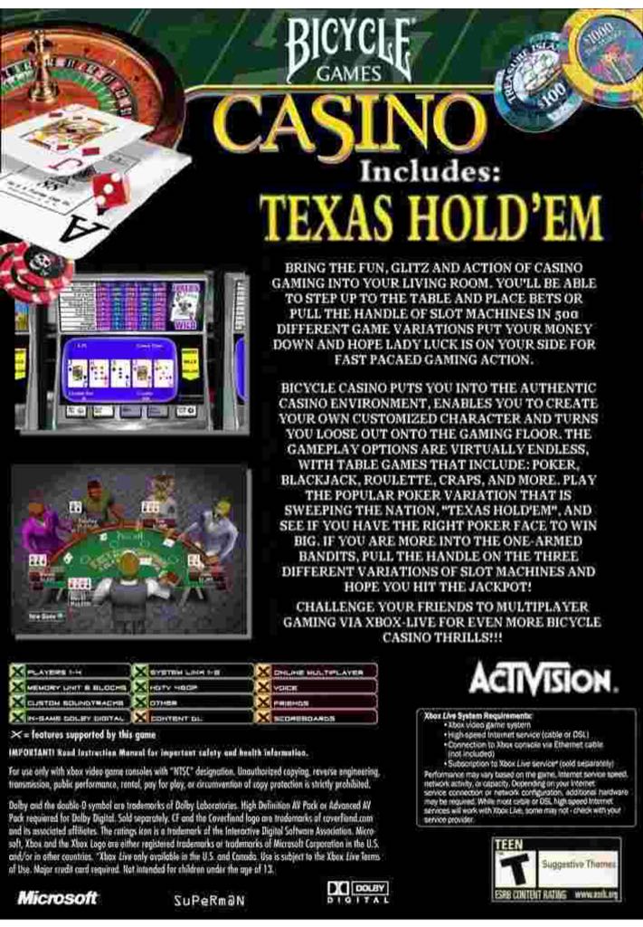 Bicycle Casino - Microsoft Xbox (Activision - 1) video game collectible - Main Image 2