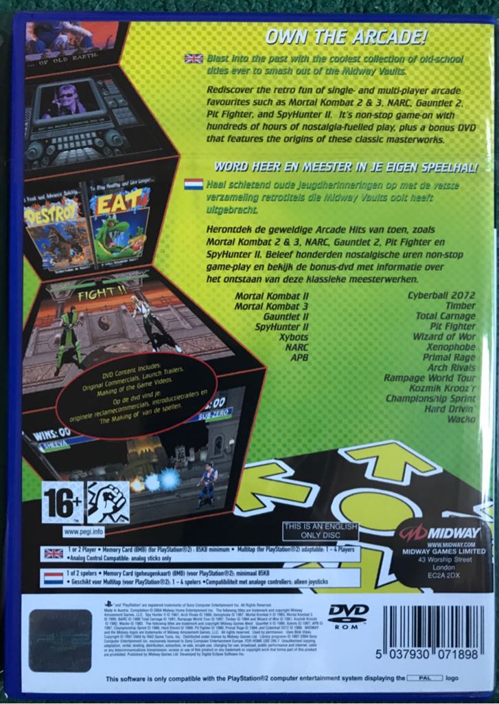 Midway Arcade Treasures 2 - Sony PlayStation 2 (PS2) (Midway - 2) video game collectible [Barcode 5037930071898] - Main Image 2