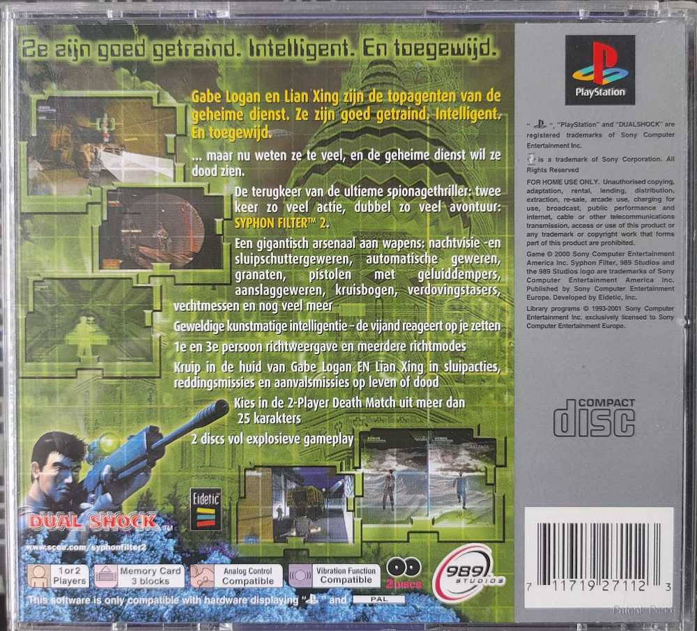 Syphon Filter 2 - Sony PlayStation (989 Studios) video game collectible [Barcode 711719271123] - Main Image 2