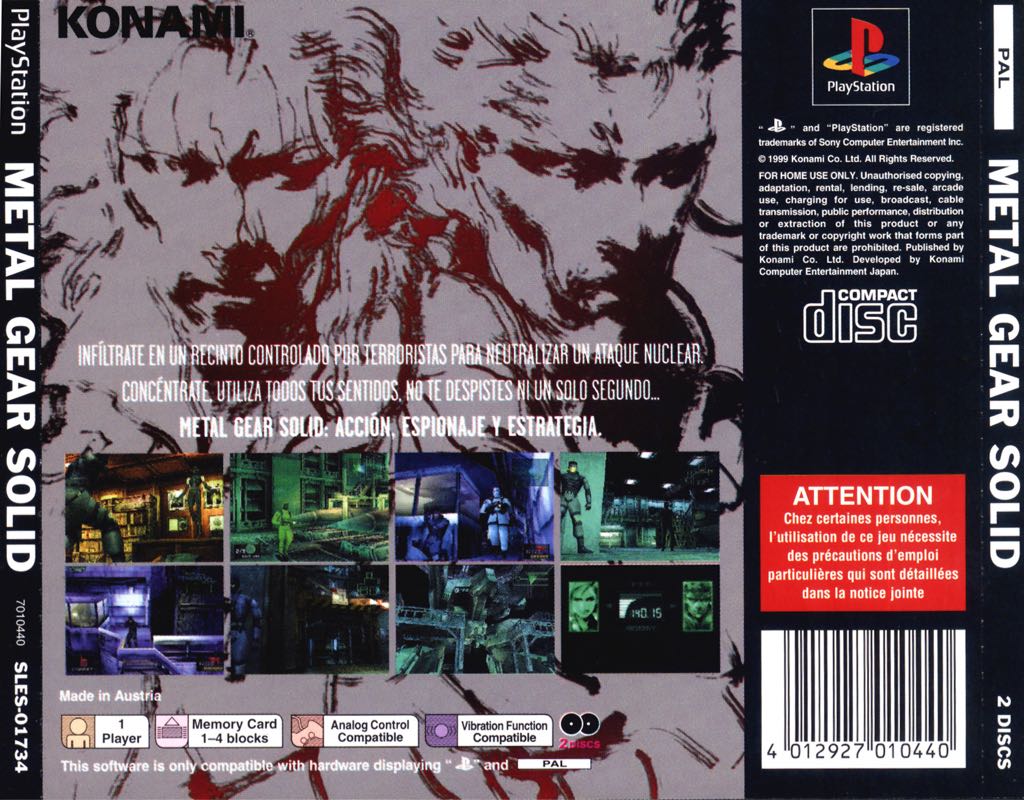 Metal Gear Solid - Sony PlayStation (Konami - 1) video game collectible - Main Image 2