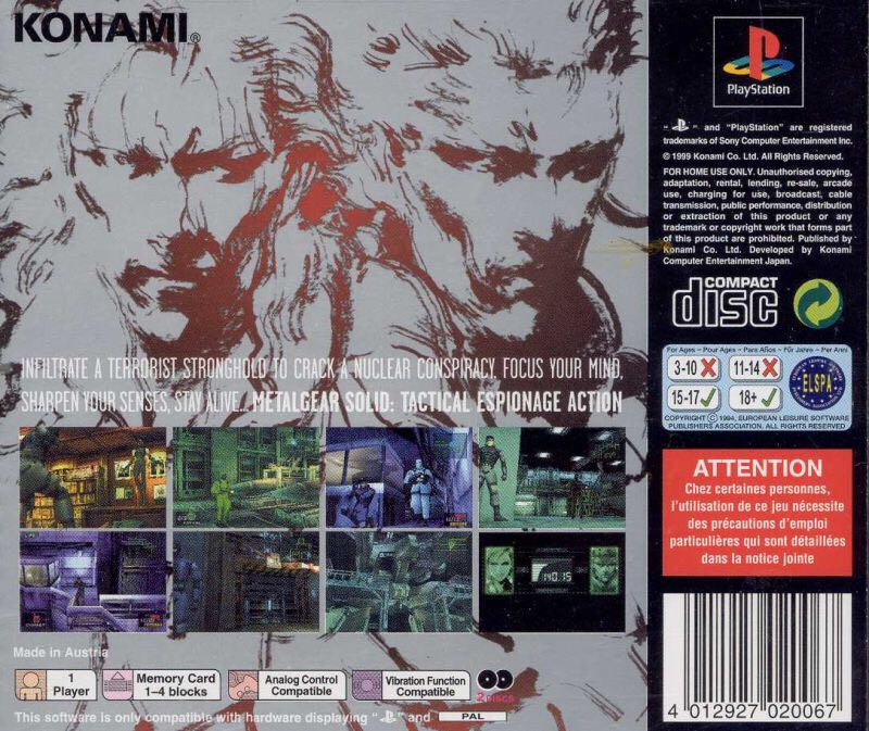 Metal Gear Solid - Sony PlayStation Network (PSN) (Konami - 1) video game collectible - Main Image 2