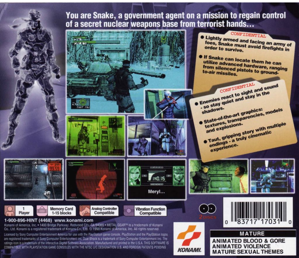 Metal Gear Solid - Sony PlayStation Network (PSN) video game collectible - Main Image 2