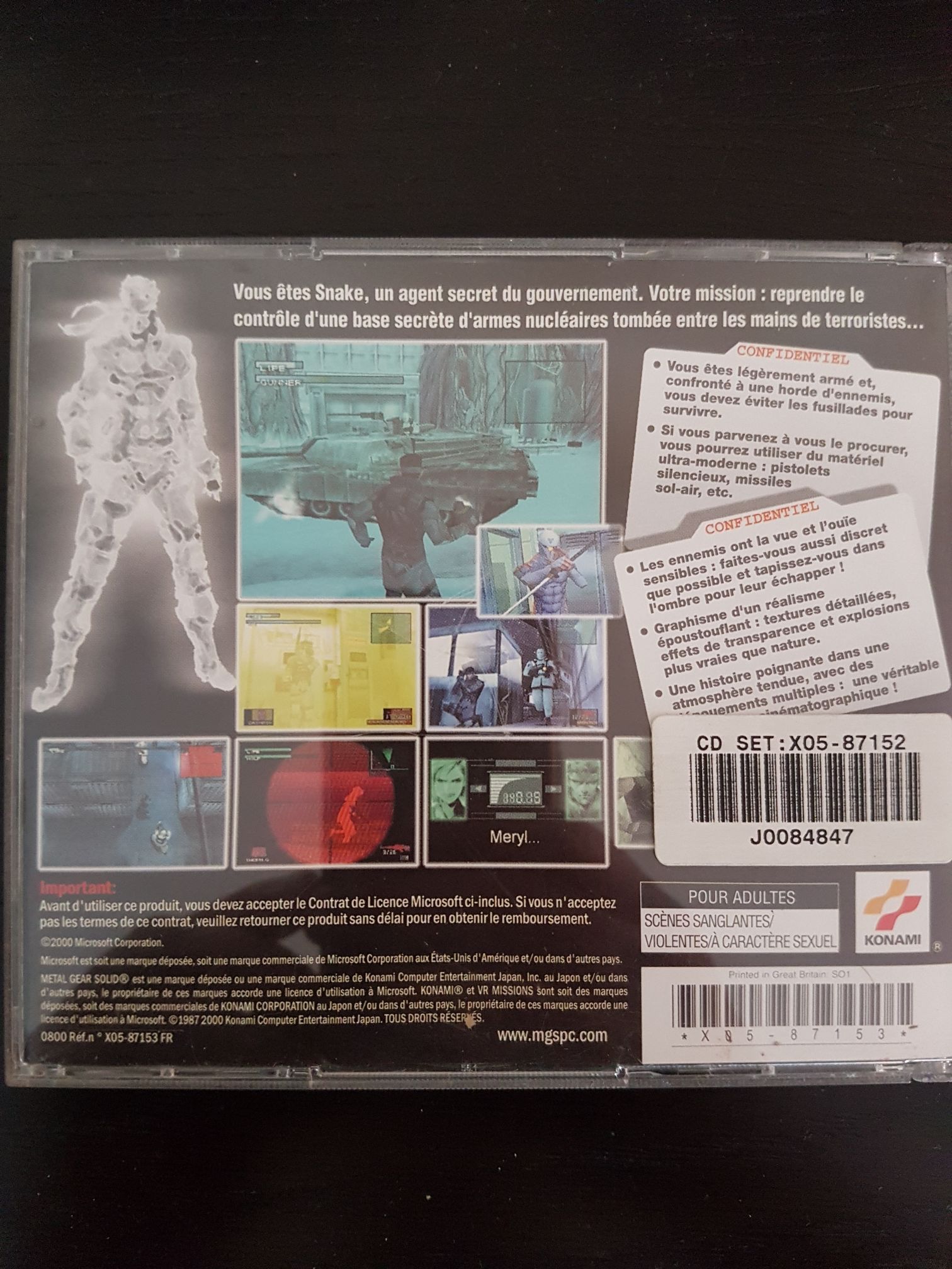 Metal Gear Solid - PC (Konami) video game collectible - Main Image 2