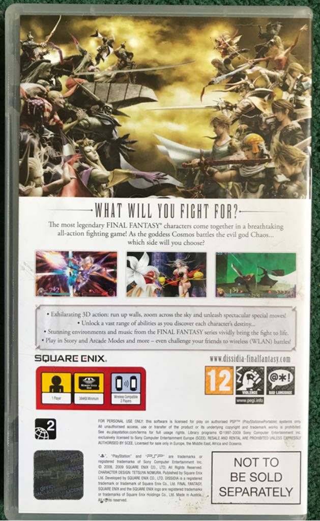 Dissidia Final Fantasy - Sony PlayStation Portable (PSP) (Square Enix Co. Ltd. - 1) video game collectible [Barcode 5021290050013] - Main Image 2