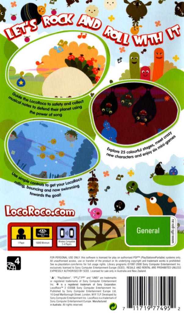 LocoRoco 2 - Sony PlayStation Portable (PSP) (SCEA - 1) video game collectible [Barcode 711719775058] - Main Image 2