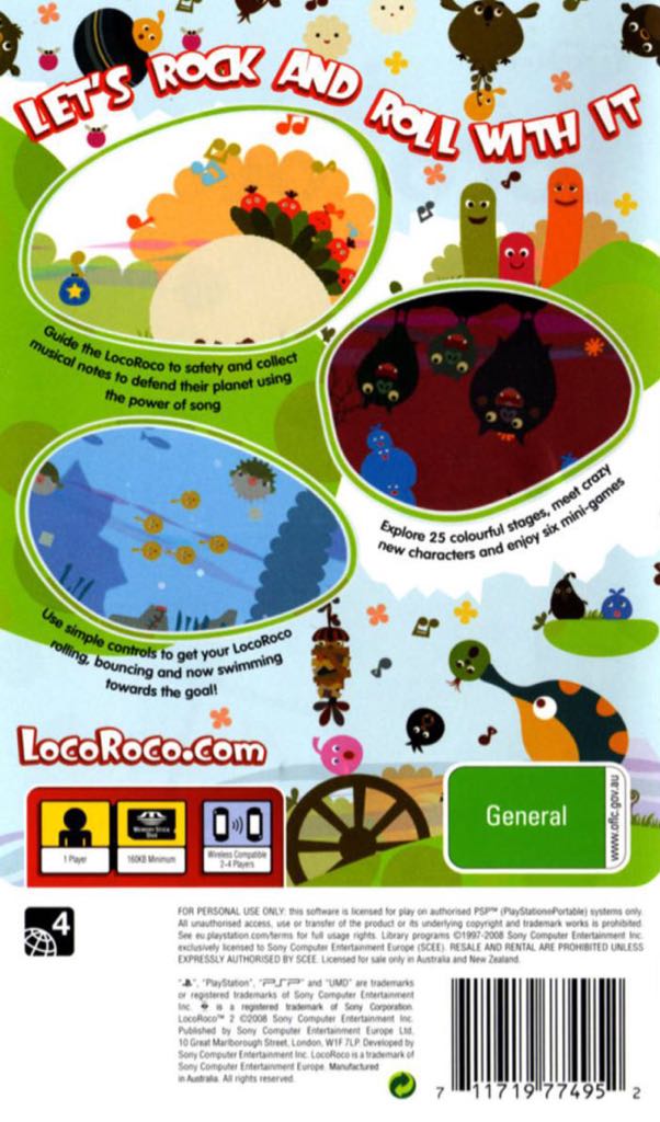 LocoRoco 2 - Sony PlayStation Portable (PSP) (Sony Computer Entertainment - 1) video game collectible [Barcode 711719775355] - Main Image 2