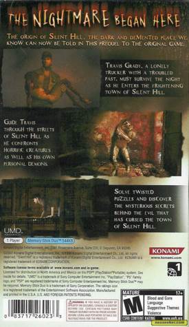 Silent Hill: Origins - Sony PlayStation Portable (PSP) (Konami - 1) video game collectible [Barcode 083717260233] - Main Image 2