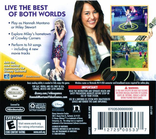 Hannah Montana: The Movie - Nintendo DS (Disney Interactive Studios) video game collectible [Barcode 712725005337] - Main Image 2