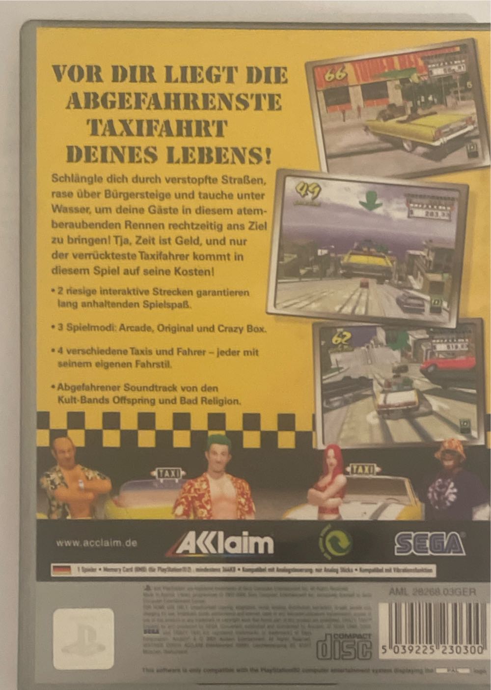 Crazy Taxi - Sony PlayStation 2 (PS2) video game collectible [Barcode 5039225230300] - Main Image 2