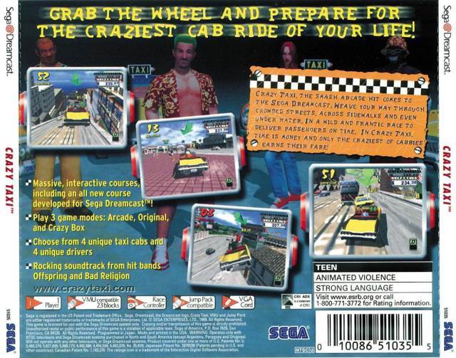 Crazy Taxi - Sega Dreamcast (Sega - 1) video game collectible [Barcode 5060004760190] - Main Image 2