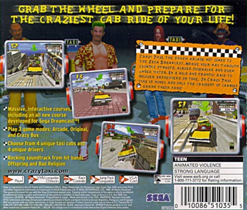 Crazy Taxi - Sega Dreamcast (Sega - 1) video game collectible [Barcode 7891196197284] - Main Image 2
