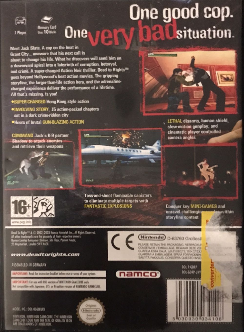 Dead To Rights - Nintendo GameCube (Namco - 1) video game collectible [Barcode 5030931034107] - Main Image 2
