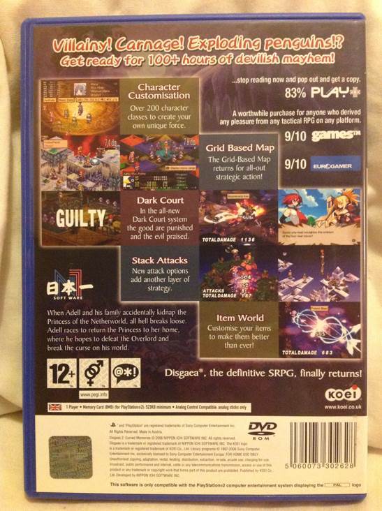 Disgaea 2: Cursed Memories - Sony PlayStation 2 (PS2) (Koei - 1) video game collectible [Barcode 5060073302628] - Main Image 2