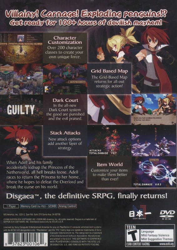 Disgaea 2: Cursed Memories - Sony PlayStation 2 (PS2) (NIS - 1) video game collectible [Barcode 657823001068] - Main Image 2
