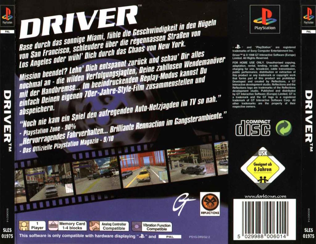 Driver Platinum - Sony PlayStation (Infogrames - 1) video game collectible [Barcode 3546430010754] - Main Image 2